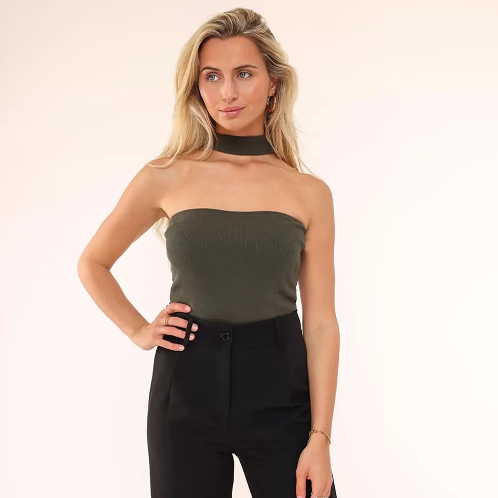 Missen Olivia & Kate Army Groene Choker-Top