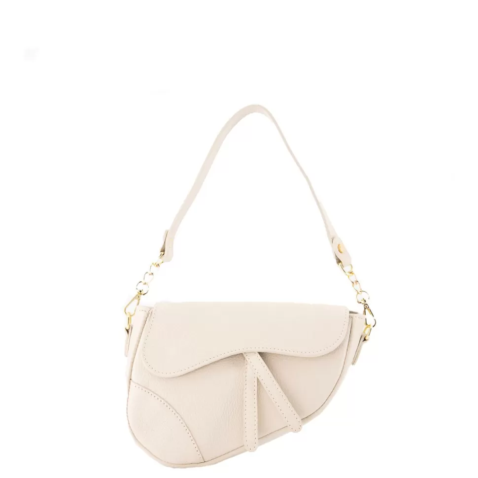 Missen Olivia & Kate Beige Leren Saddle-Tas