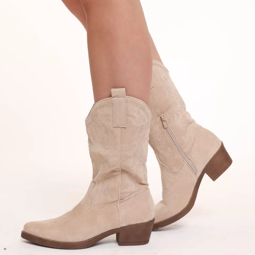 Missen Olivia & Kate Creme Suede Cowboy-Laarzen