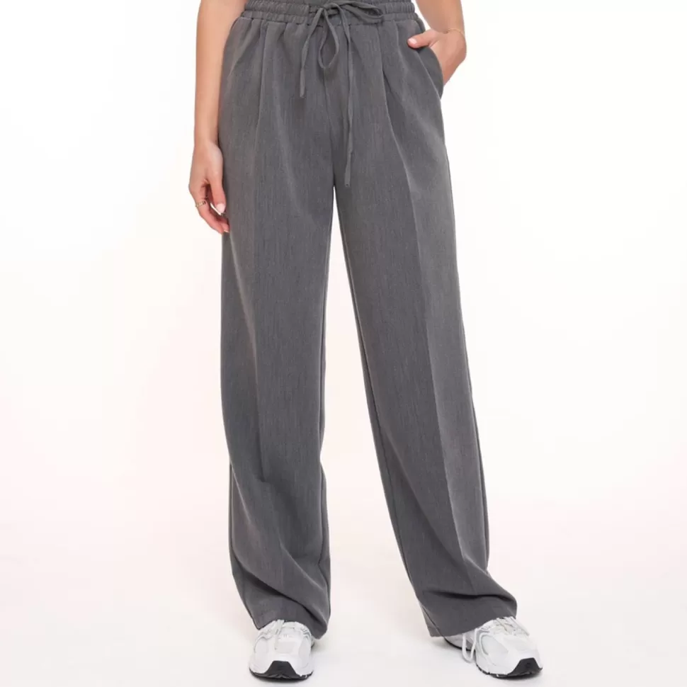 Missen Olivia & Kate Donkergrijze Studio Witte Rand-Pantalon