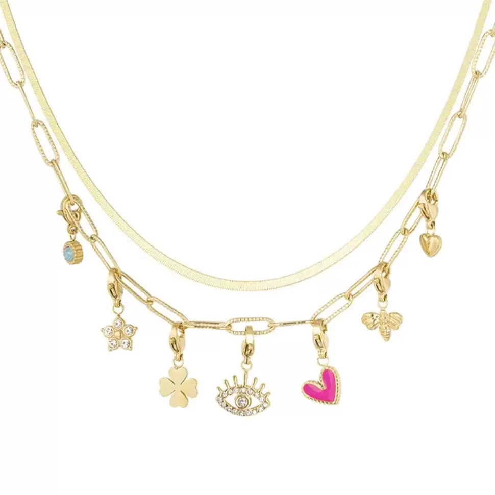 Missen Olivia & Kate Gouden Trendy Bedels Dubbele Schakel-Ketting