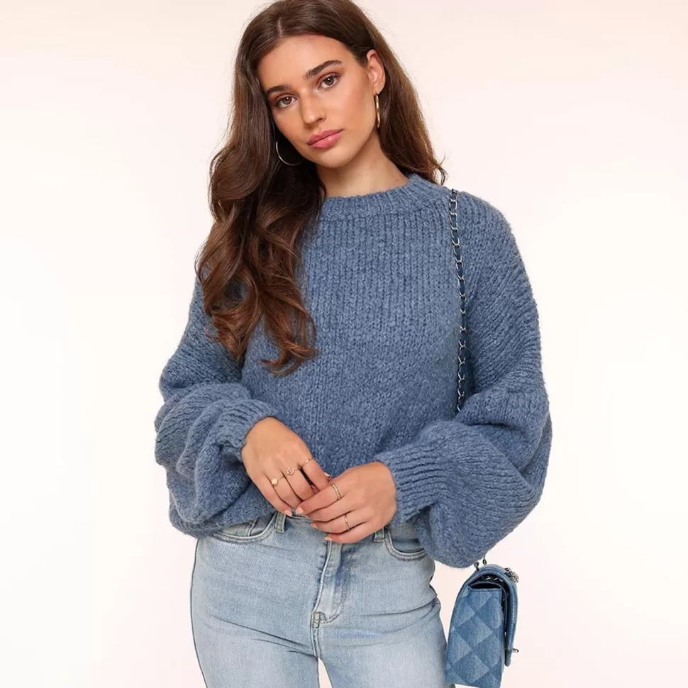 Missen Olivia & Kate Jeans Blauwe Wollen Gebreide-Trui