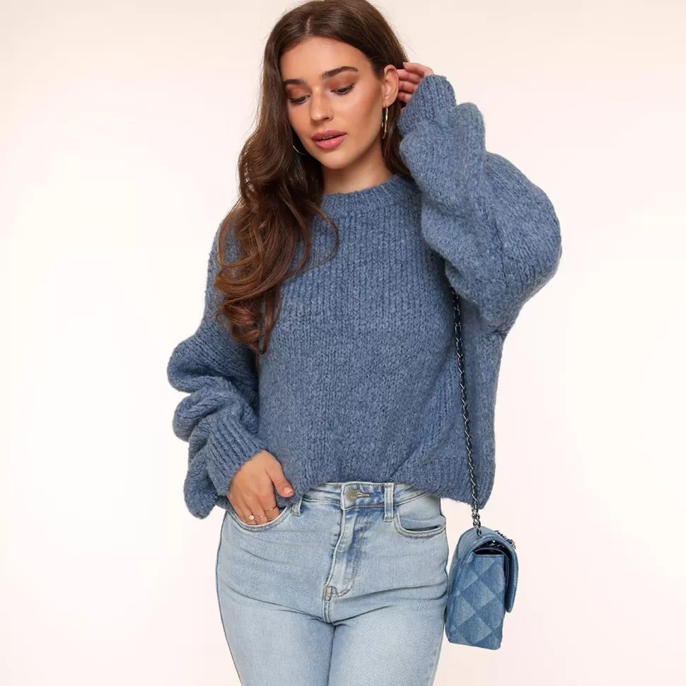 Missen Olivia & Kate Jeans Blauwe Wollen Gebreide-Trui