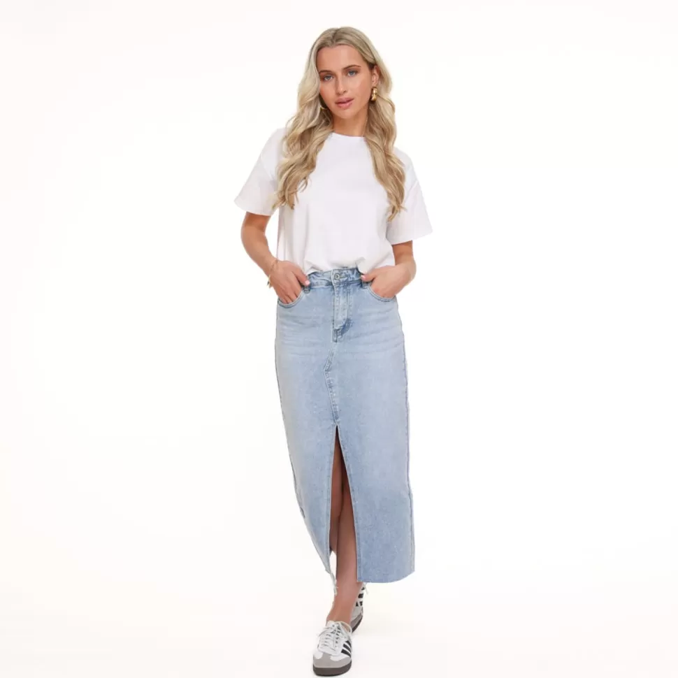 Missen Olivia & Kate Lichtblauwe Denim Split-Rok