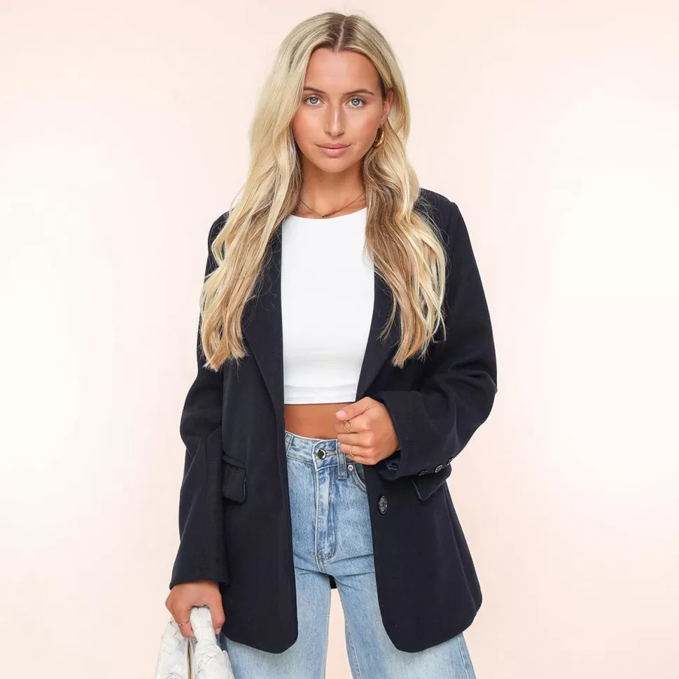 Missen Olivia & Kate Navy Oversized Wollen Look-Blazer