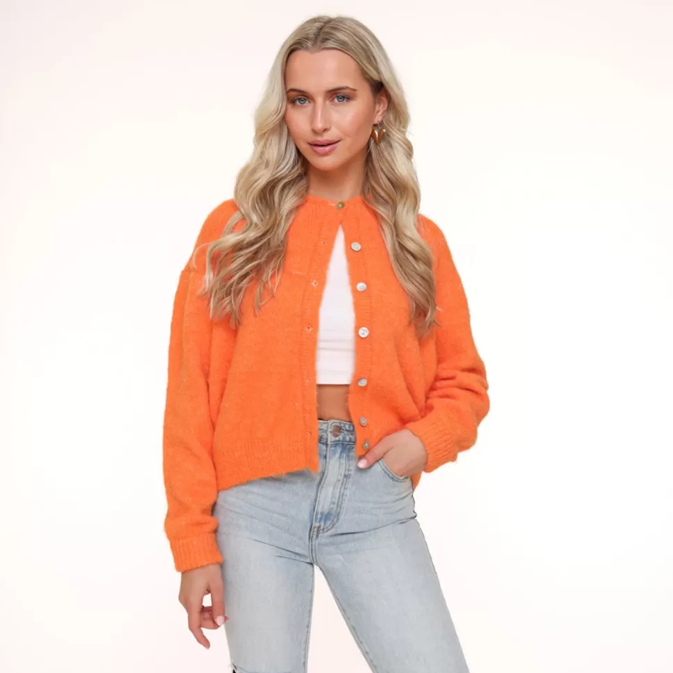 Missen Olivia & Kate Oranje Basic Gebreide-Vest