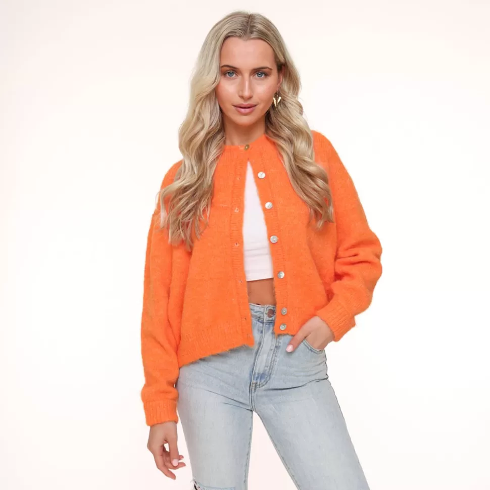 Missen Olivia & Kate Oranje Basic Gebreide-Vest