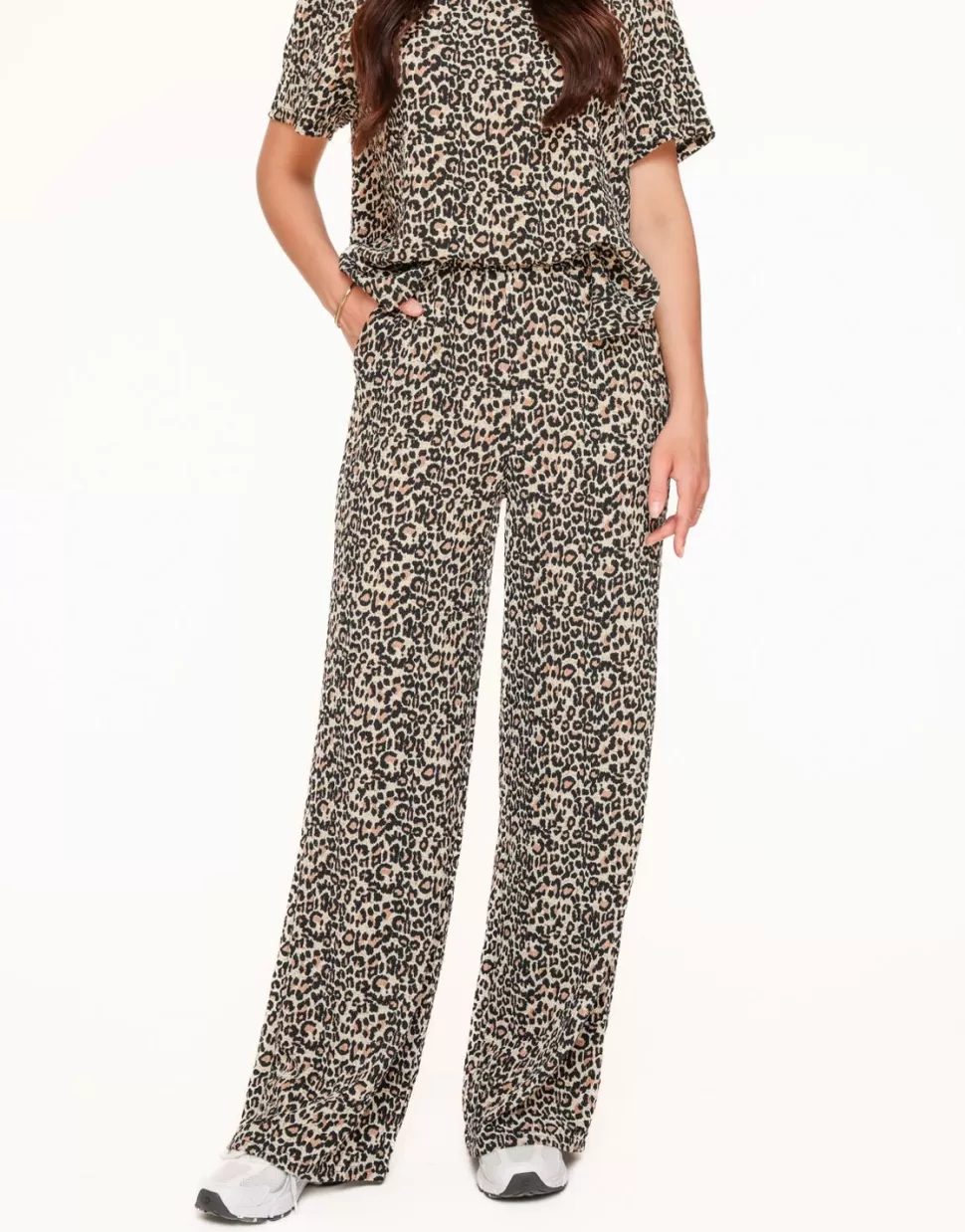 Missen Olivia & Kate Panterprint Plisse-Broek