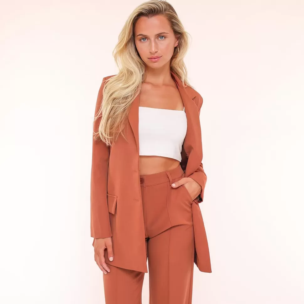 Missen Olivia & Kate Roest Oranje Basic Rechte-Blazer