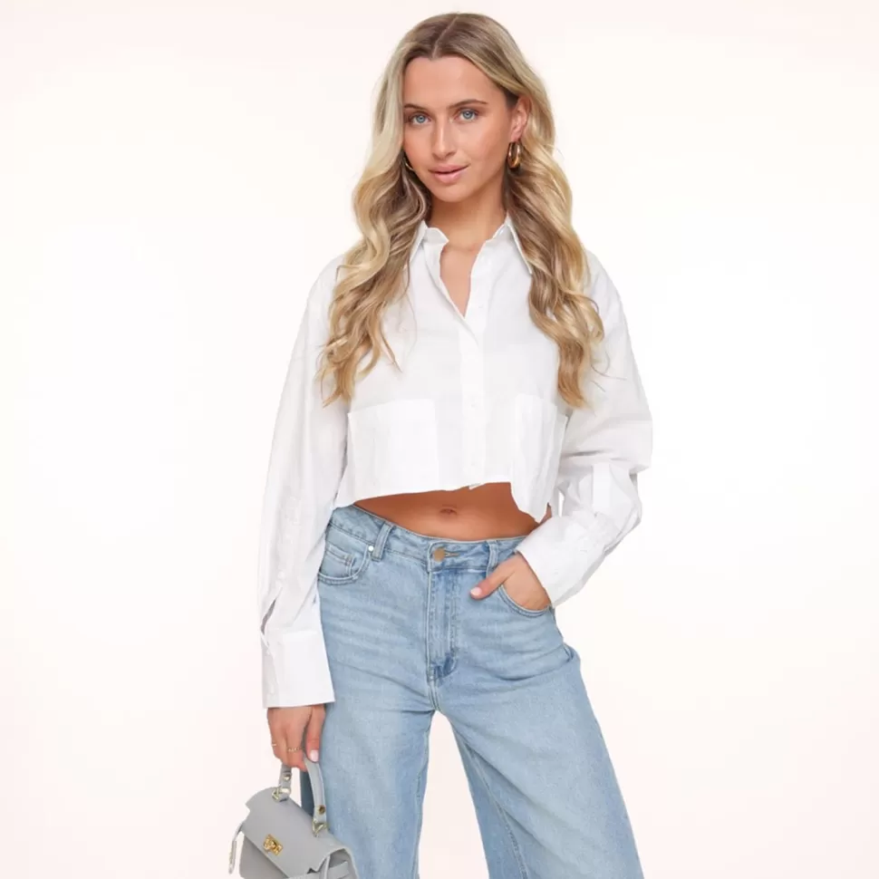 Missen Olivia & Kate Witte Cropped-Blouse