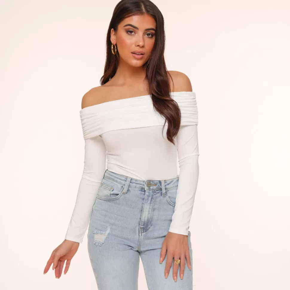 Missen Olivia & Kate Witte Off Shoulder Ls-Top