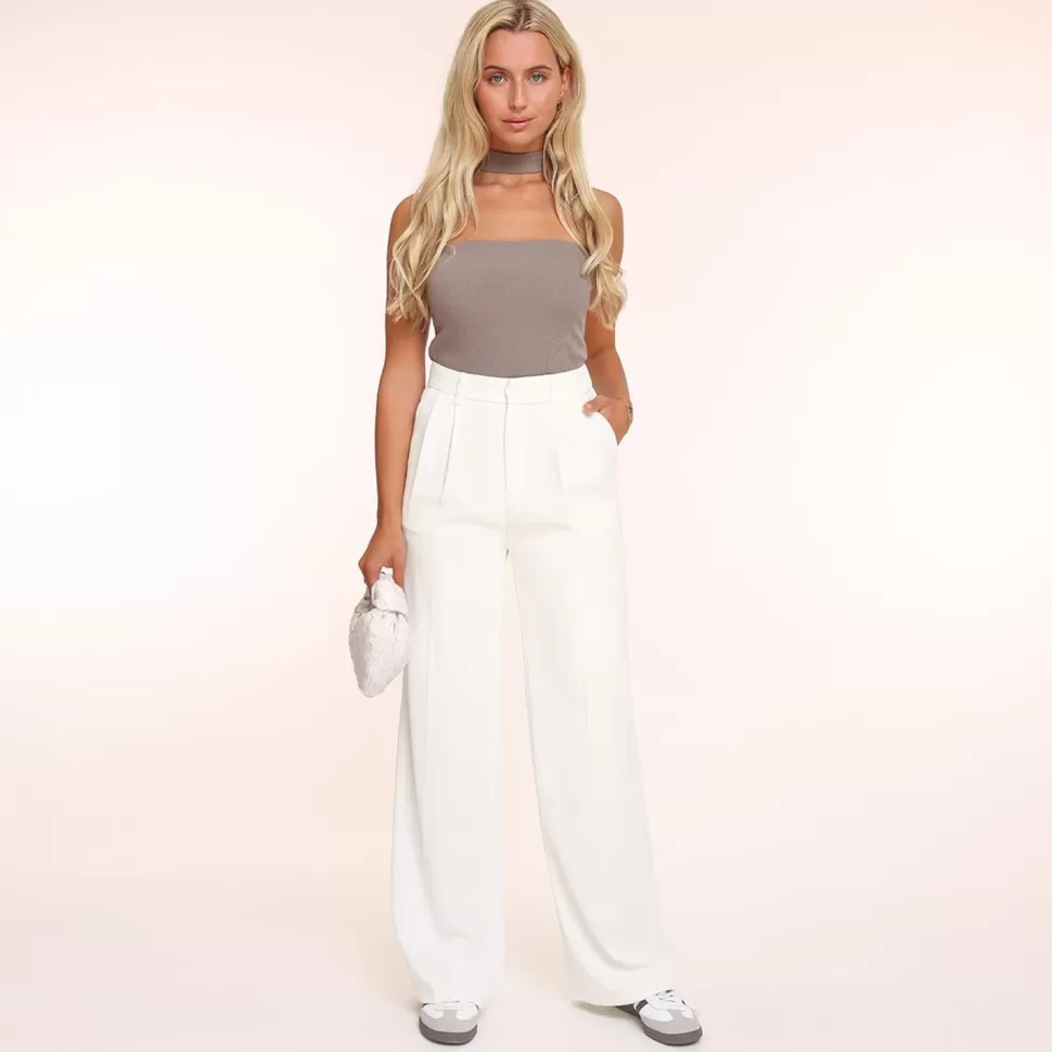 Missen Olivia & Kate Witte Wijde-Pantalon