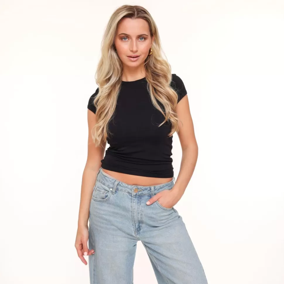 Missen Olivia & Kate Zwarte Basic Ss-Top