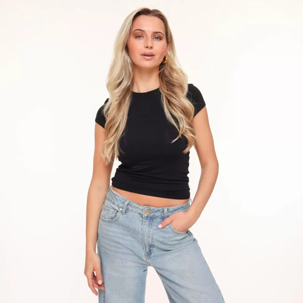 Missen Olivia & Kate Zwarte Basic Ss-Top