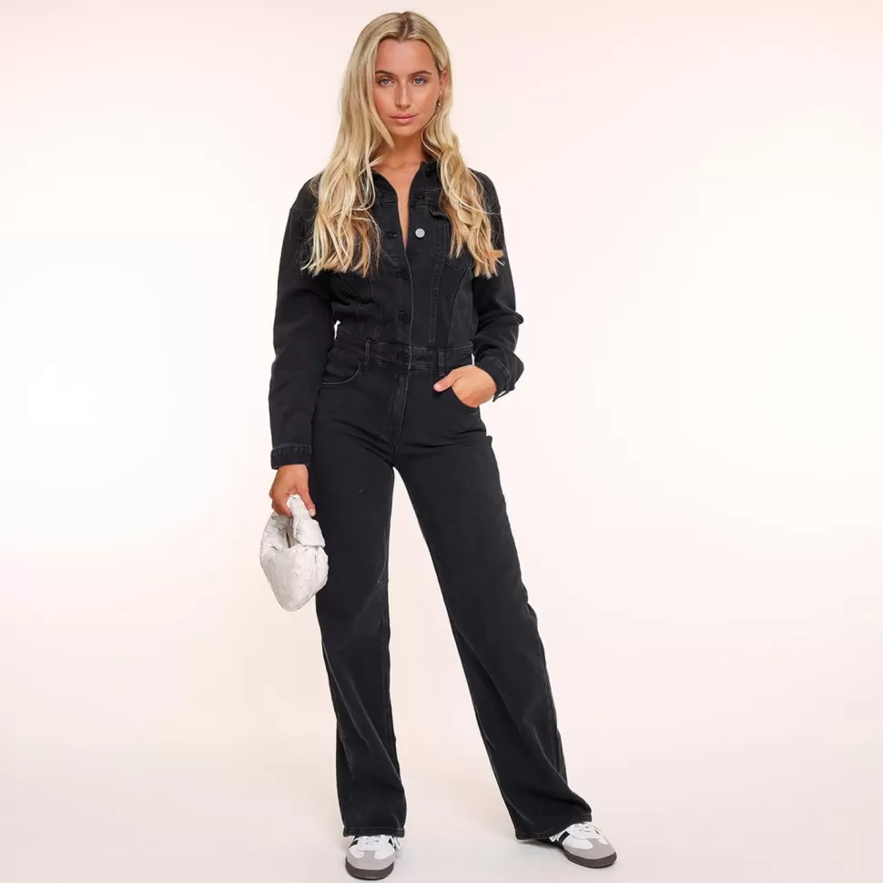 Missen Olivia & Kate Zwarte Denim Ls-Jumpsuit